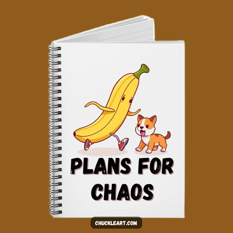 Funny Banana Peel Dog Trip Notebook: Record Your Pranks and Ponderings