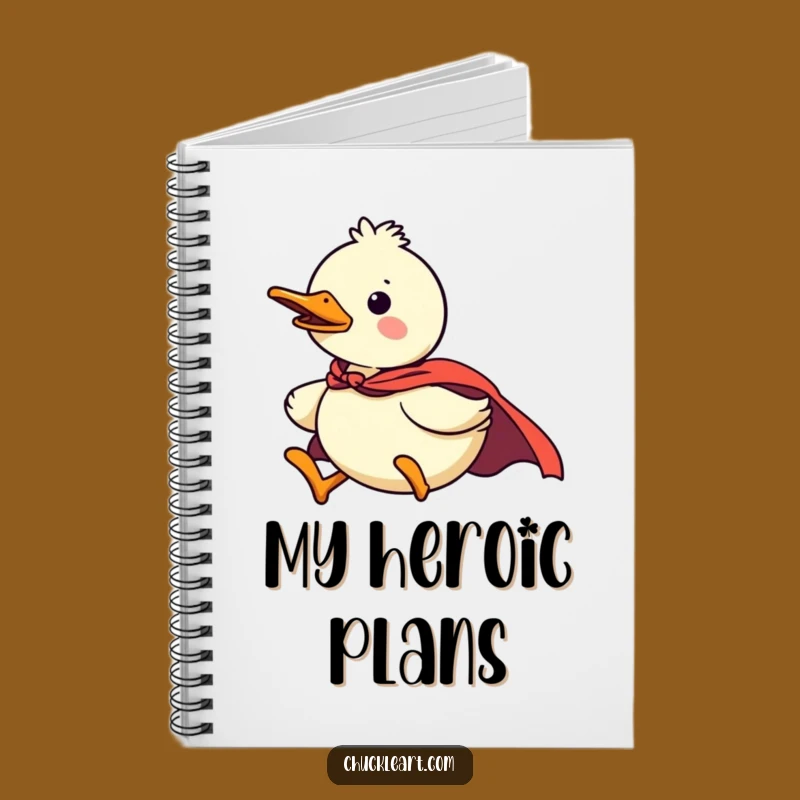 Funny Duck Superhero Notebook, Flying Journal, Perfect Gift