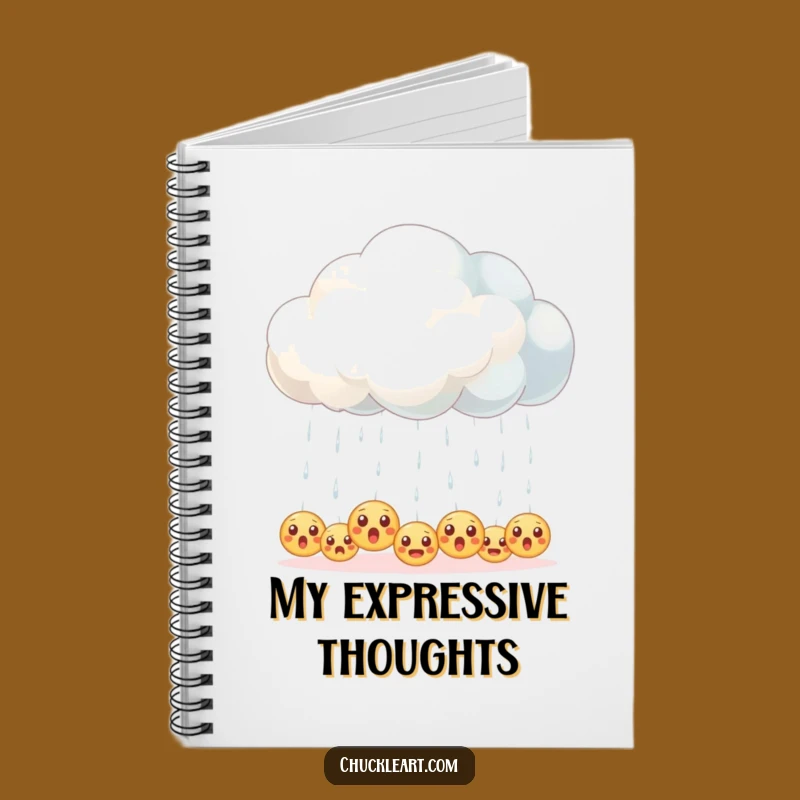 Funny Emoji Rain Cloud Notebook - Hilarious Digital Expression Journal Gift