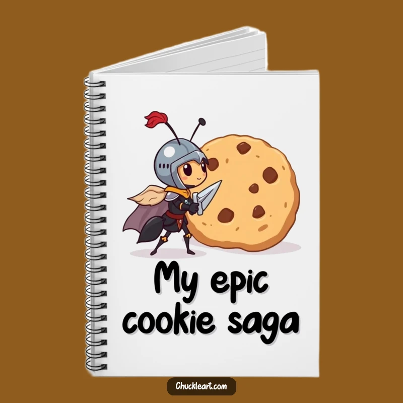 Funny Knight Ant Cookie Notebook - Journal Your Quests with Feline Courage