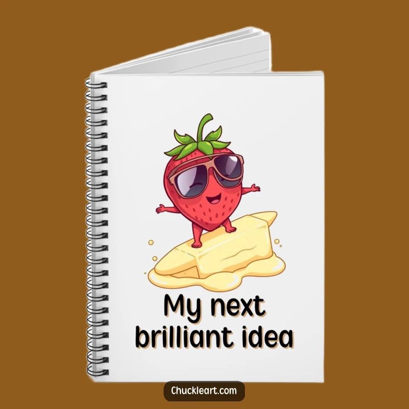 Funny Strawberry Surfing Notebook: Jot Down Laughs with Cool Fruit