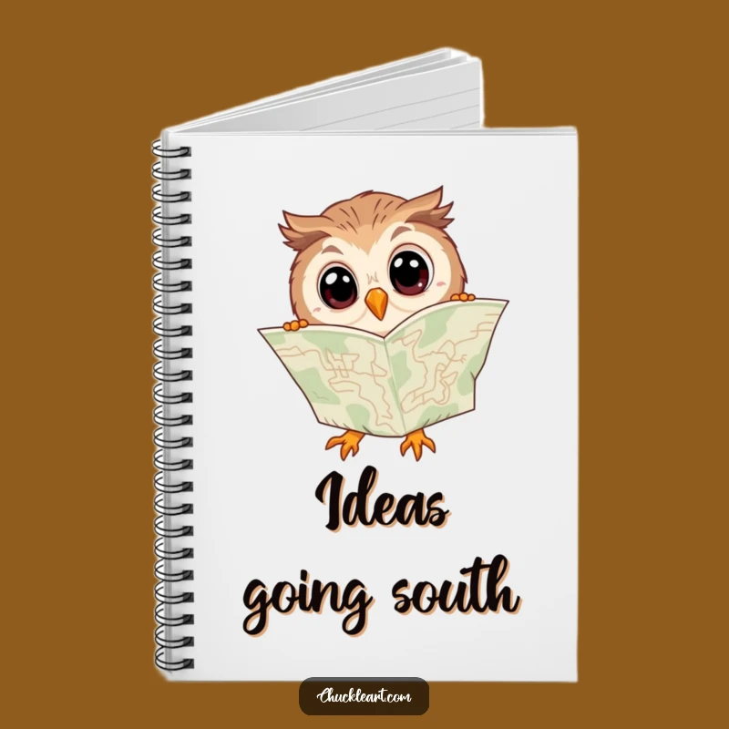 Funny Clumsy Owl Map Notebook - Hilarious Jotting Down Directions Journal Gift