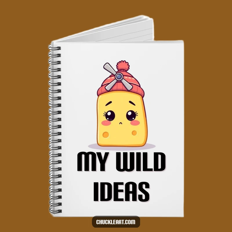 Funny Bewildered Cheese Notebook: Jot Down Ideas with Propeller Beanie Design