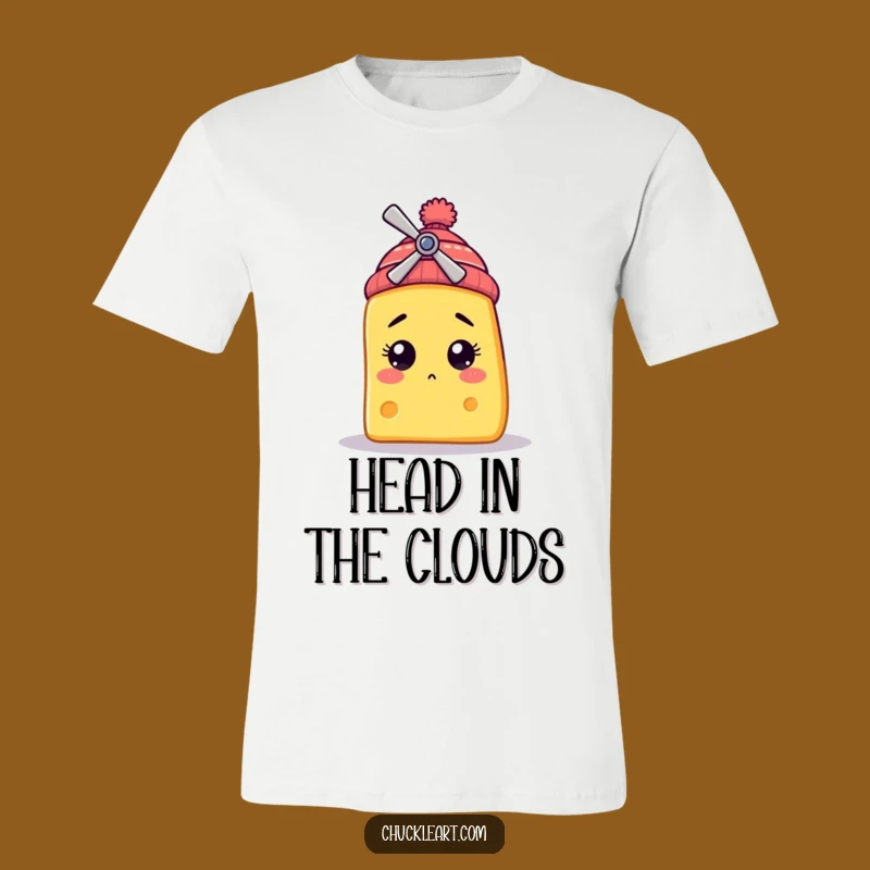 Funny Bewildered Cheese T-Shirt: Wear Your Whimsy with Propeller Beanie Design
