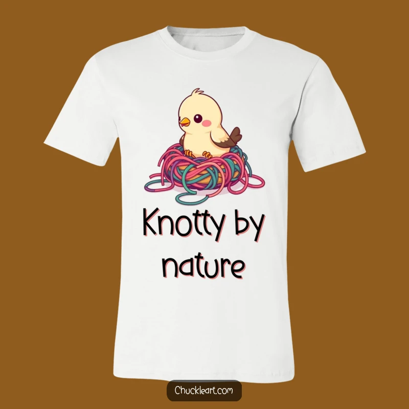 Funny Bird Yarn Nest T-Shirt: Tangled Threads of Humor, Hilarious Crafty Gift Tee