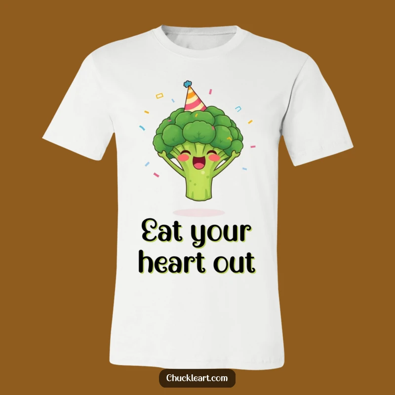 Funny Cheerful Broccoli Party T-Shirt A Fun Veggie Gift