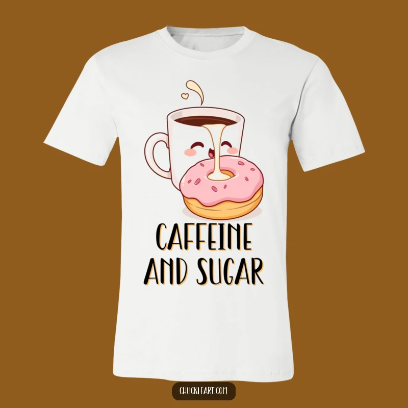 Funny Coffee & Donut T-Shirt: Cheeky Morning Treat Humor Gift Tee!