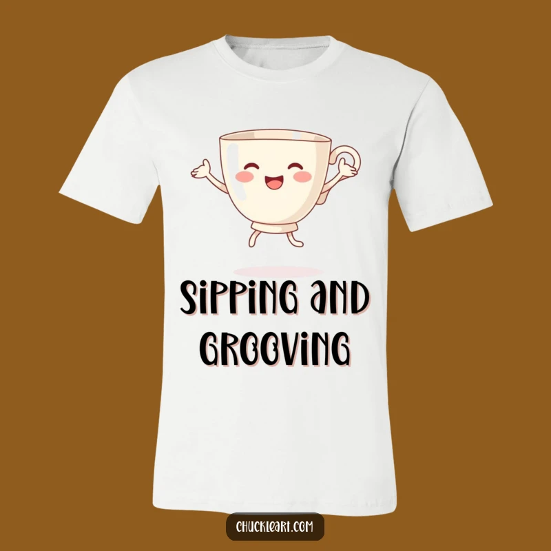 Funny Dancing Teacup T-Shirt - Hilarious Joyful Apparel for Tea Enthusiasts