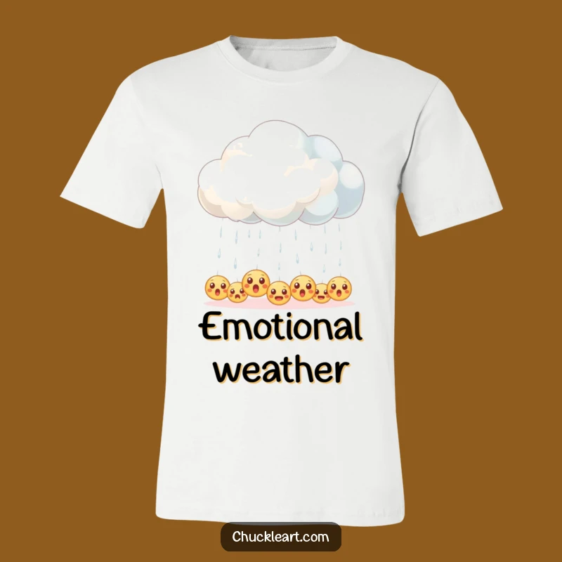 Funny Emoji Rain Cloud T-Shirt - Hilarious Digital Weather Tee Gift
