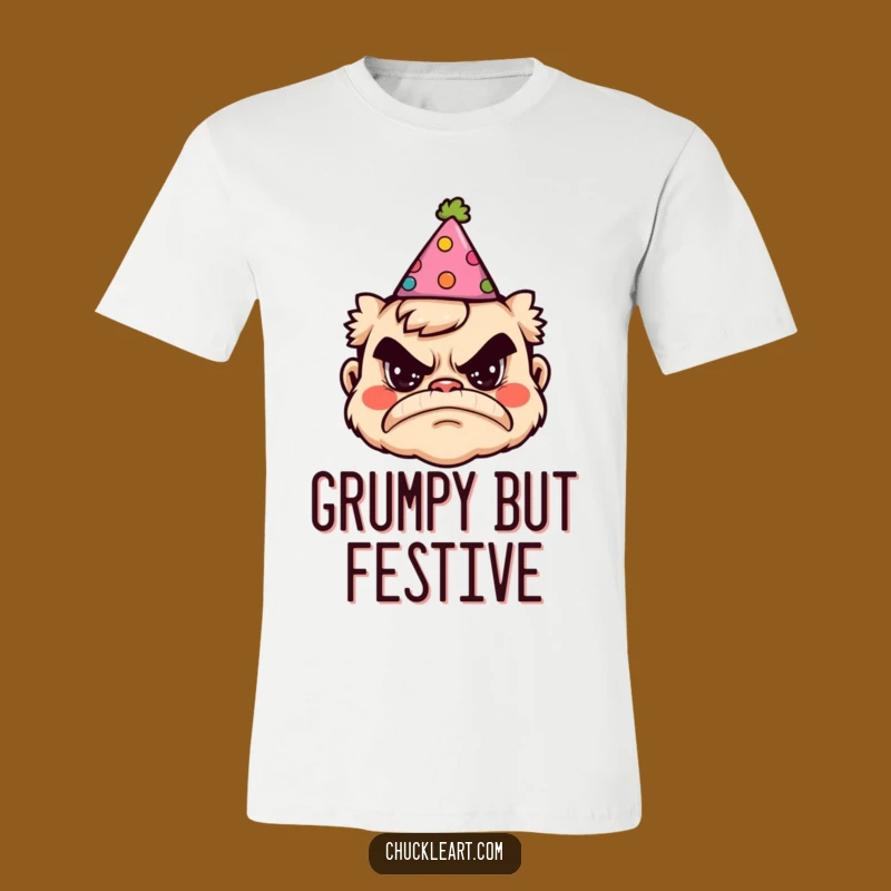 Funny Grumpy Party Hat T-Shirt - Hilarious Birthday Tee for Sourpusses