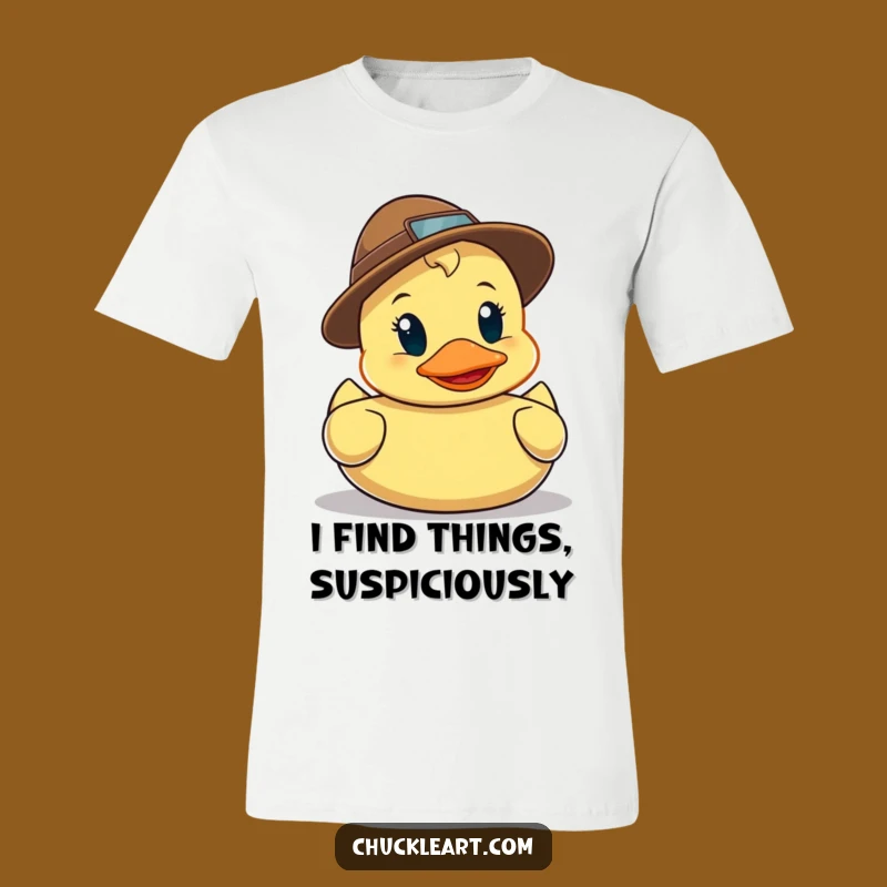 Funny Detective Duck T-Shirt - Hilarious Mystery Sleuth Apparel for Duck Fans