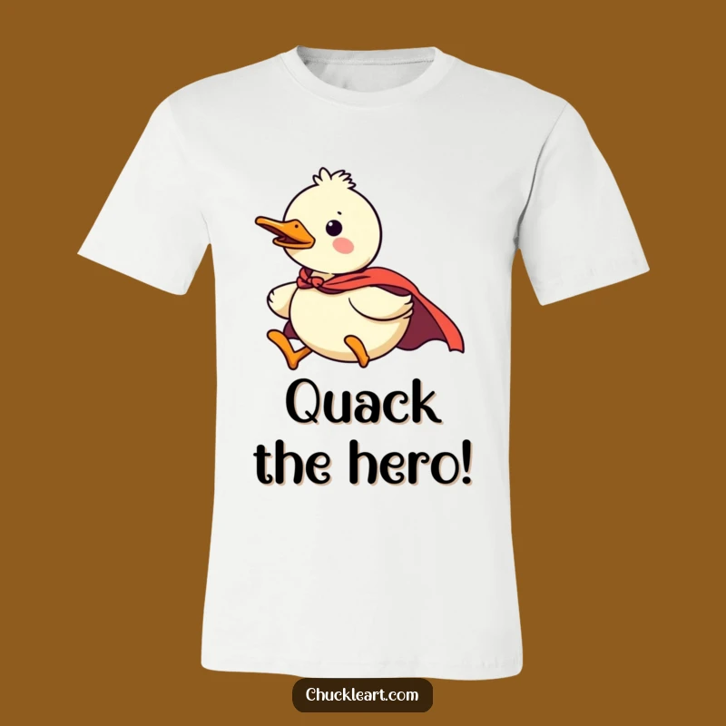 Funny Duck Superhero T-Shirt, Flying Hero Humor, Great Gift