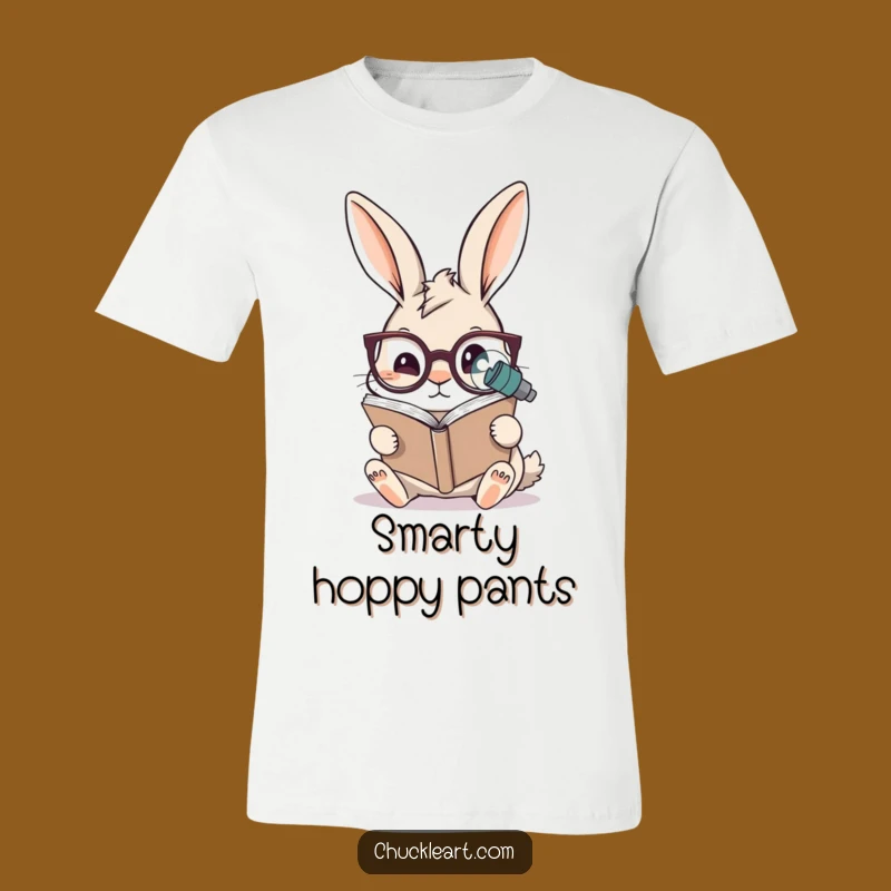 Funny Rabbit Reading T-Shirt: Tiny Book Explorer, Hilarious Optics Gift Tee