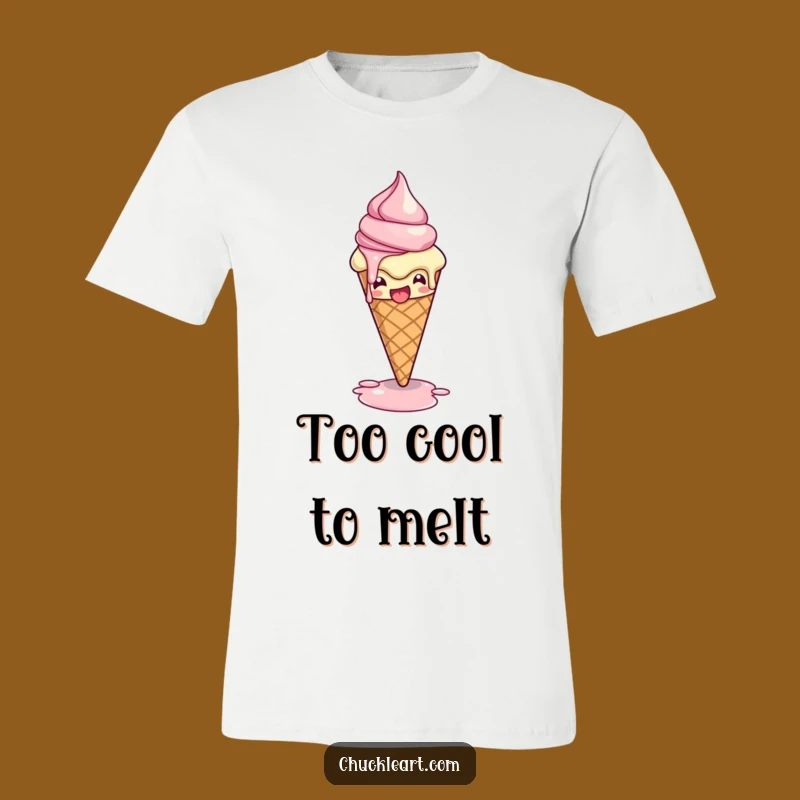Funny Melting Ice Cream Pose T-Shirt: Wearable Dessert Drama