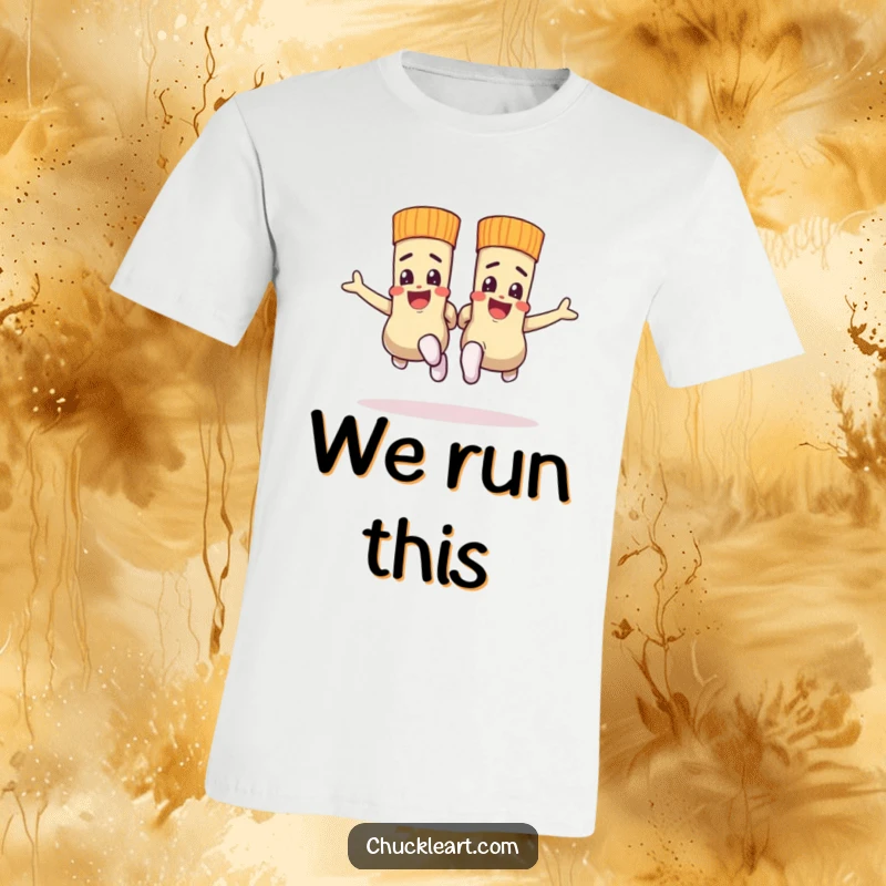 Funny T-Shirt: A pair of socks engaged in a spirited race, representing fun, movement, and friendly competition.