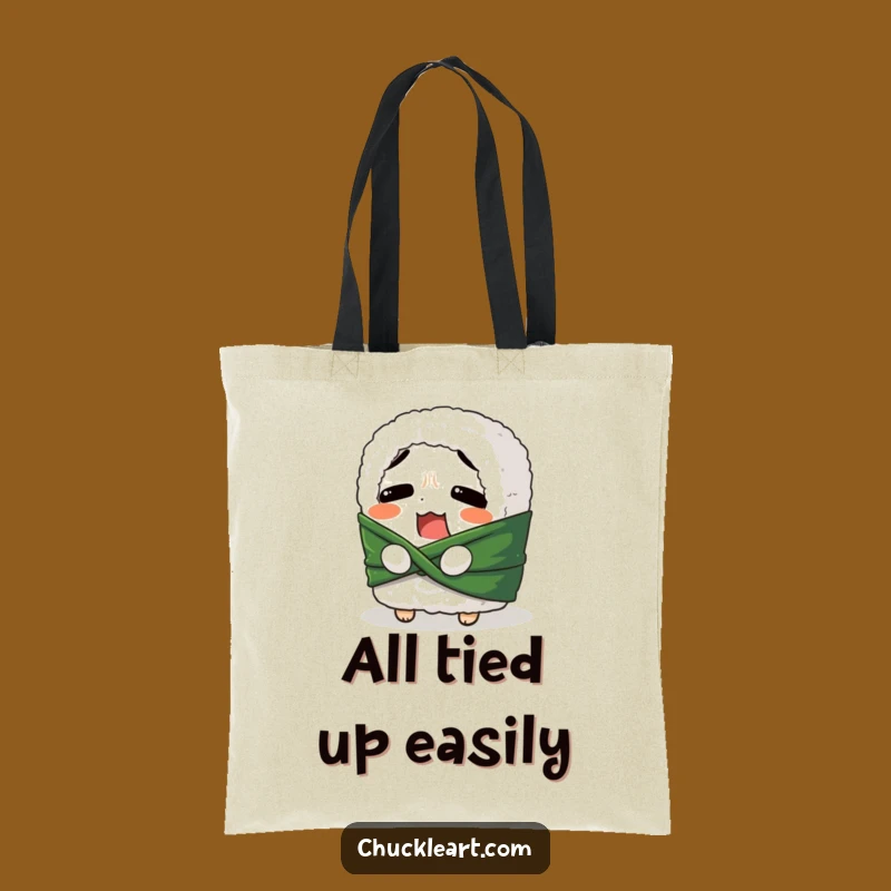 Funny Sushi Roll Belt Tie Tote Bag: Carry Your Snacks & Smiles