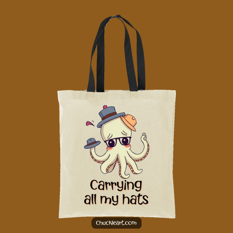 Funny Octopus Hat Tote Bag: Hilarious Multitasking Accessory Bag!