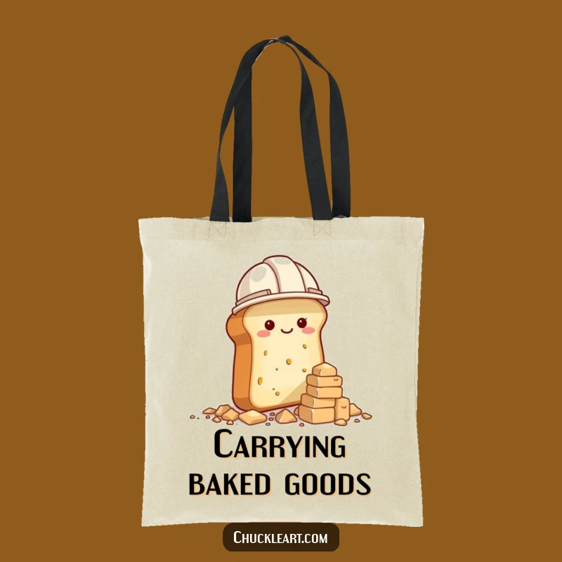 Funny Bread Builder Tote Bag: Hilarious Baker Construction Humor Carry-all!