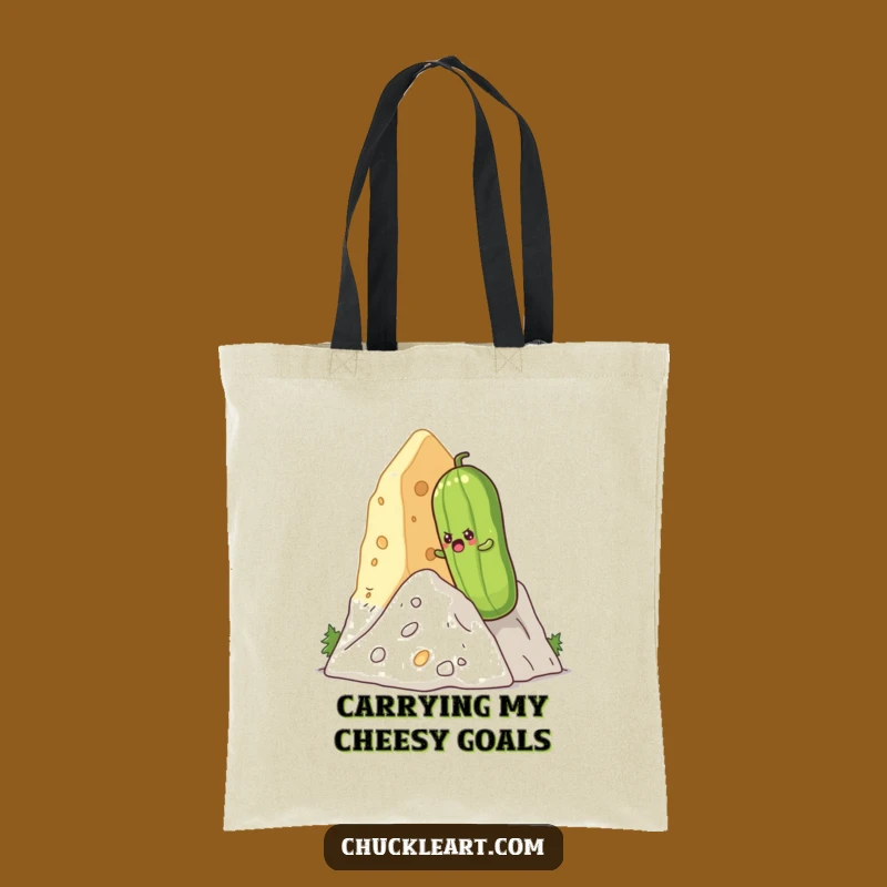 Funny Pickle Cheese Mountain Tote Bag - Spacious & Comical Carry-All