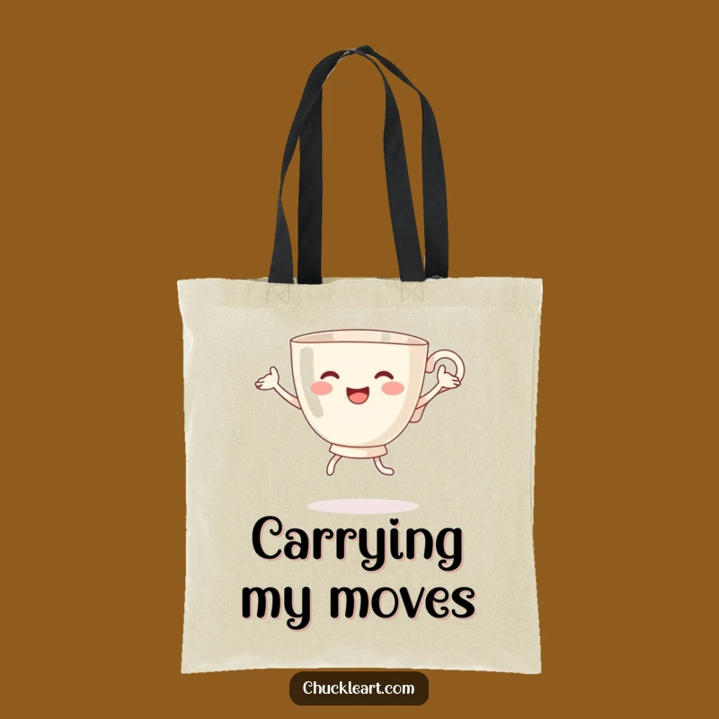 Funny Dancing Teacup Tote Bag - Your Hilarious Companion for Errands