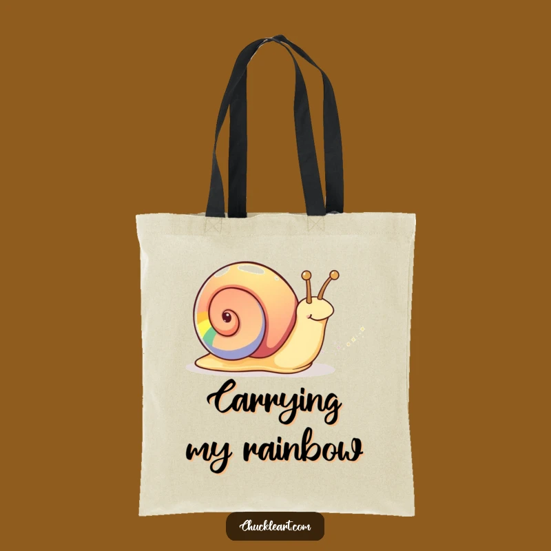 Funny Rainbow Snail Tote Bag A Sparkly and Practical Gift