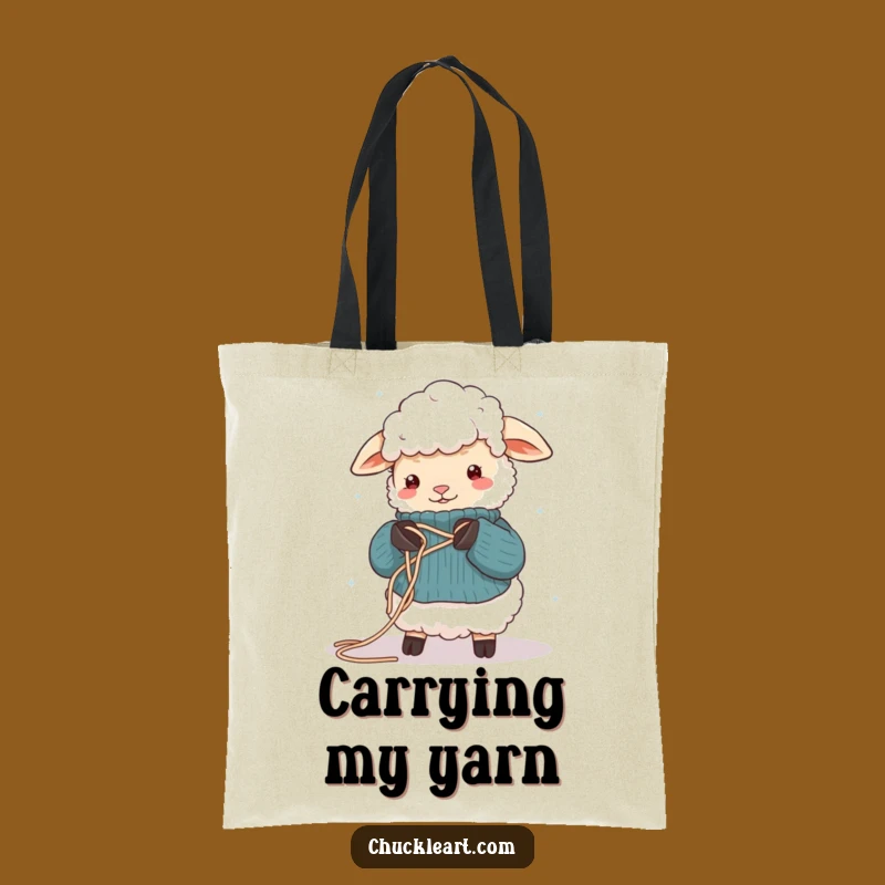 Funny Sheep Knitting Tote Bag: Hilarious Yarn Accessory, Quirky Gift