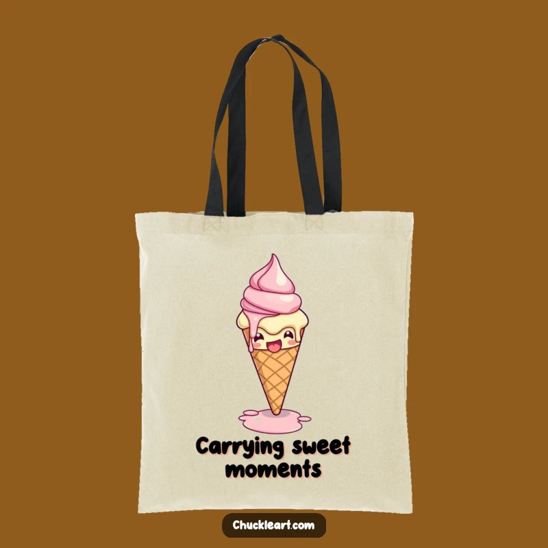 Funny Melting Ice Cream Pose Tote Bag: Carry Your Sweet Style