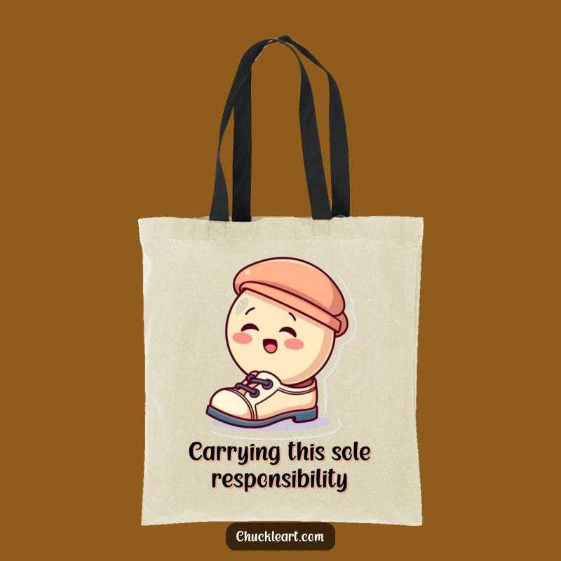 Funny Giggling Button Tote Bag: Carry Your Laughs with This Shoe-Hat Accessory
