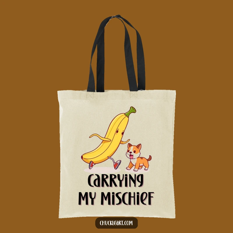 Funny Banana Peel Dog Trip Tote Bag: Carry Your Humor in Style