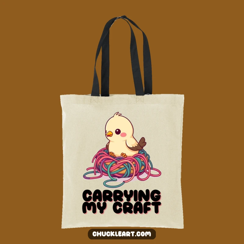 Funny Bird Yarn Nest Tote Bag: Carry Your Supplies with Crafty Comedy, Hilarious Gift
