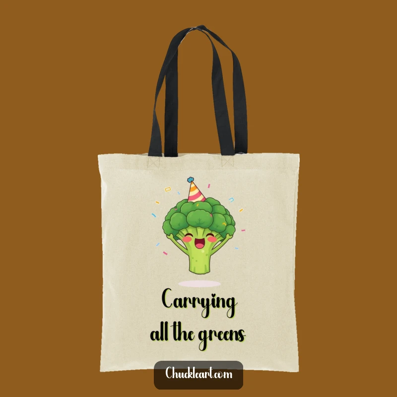 Funny Broccoli Party Tote Bag A Fun Veggie Carryall Gift