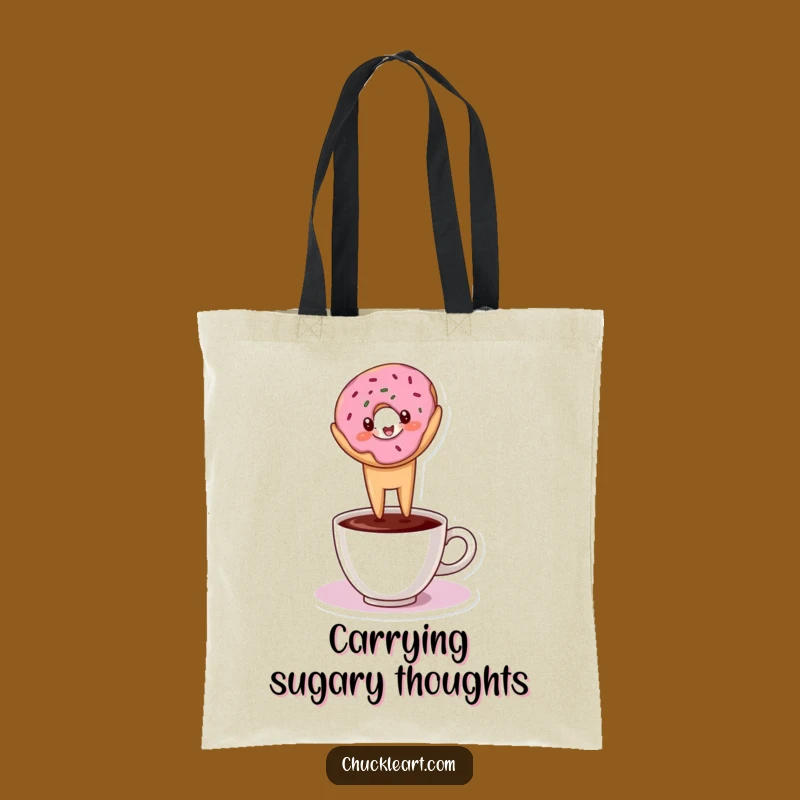 Funny Donut Headstand Tote Bag: Carry Your Fun - Practical Funny Gift!