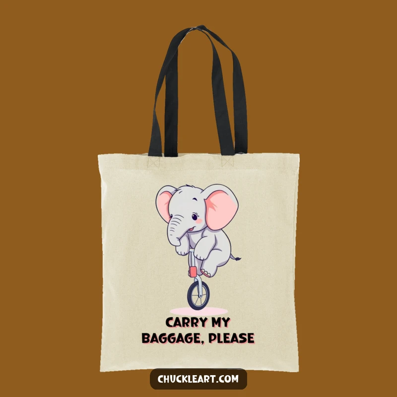 Funny Elephant Unicycle Tote Bag A Practical and Hilarious Gift Friend