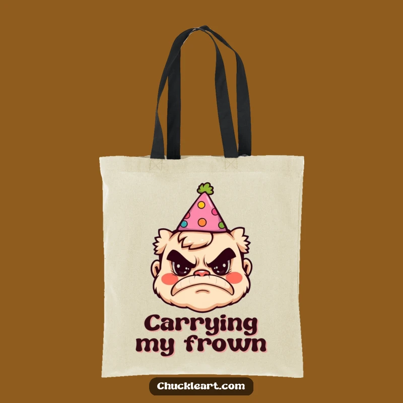 Funny Grumpy Party Hat Tote Bag - Hilarious Birthday Carry-All