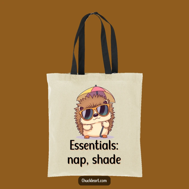 Funny Hedgehog Tote Bag: Grumpy Sunglasses Nap Accessory, Perfect Errands Gift