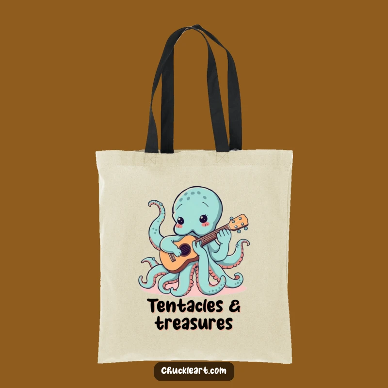 Funny Octopus Ukulele Tote Bag: Carry Your Tunes & Treasures Hilariously