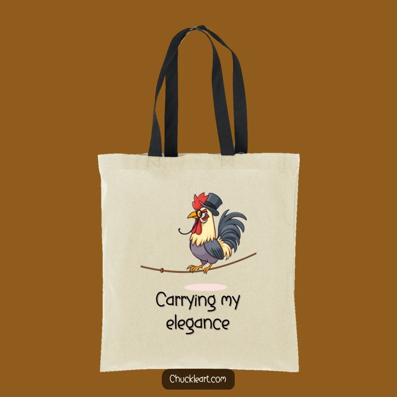 Funny Rooster Tote Bag: Hilarious Elegant Accessory, Perfect Sophisticated Gift