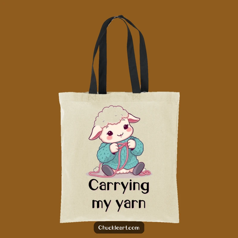 Funny Sheep Knitting Tote Bag: Hilarious Woolly Craft Carrier!