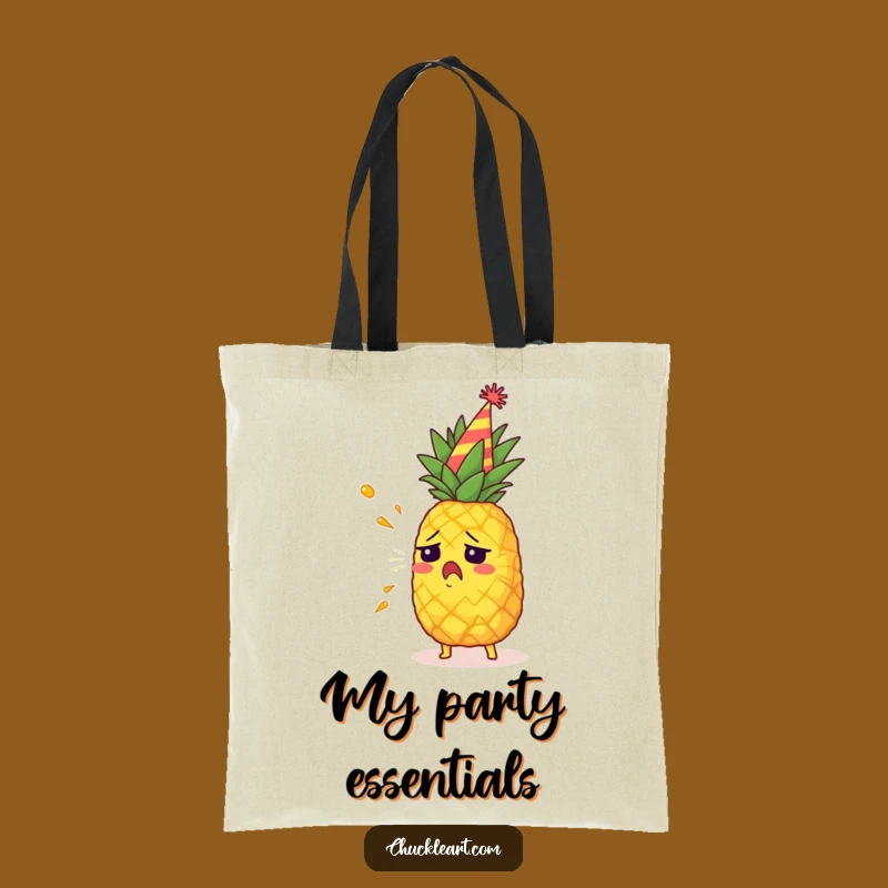 Funny Startled Pineapple Tote Bag: Carry Your Party Joy