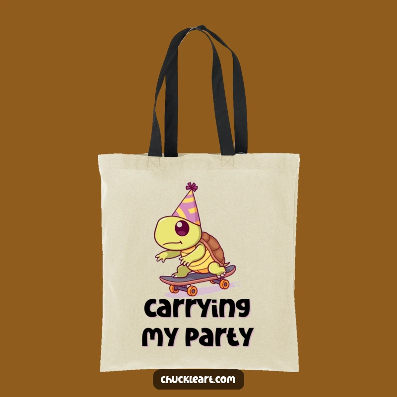 Funny Turtle Skater Tote Bag: Hilarious Party Accessory, Quirky Gift