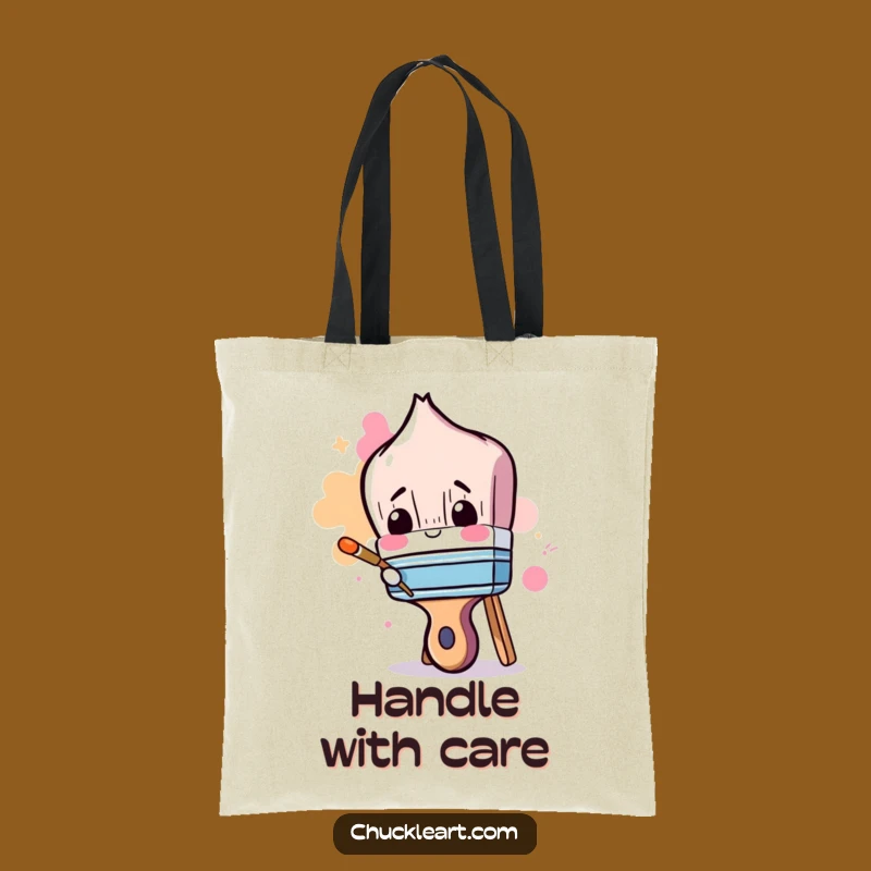 Funny Clumsy Paintbrush Tote Bag: Carry Your Art Supplies with a Laugh