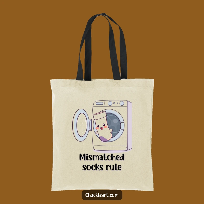 Funny Escaping Sock Tote Bag: Hilarious Laundry Day Humor Carry-all!