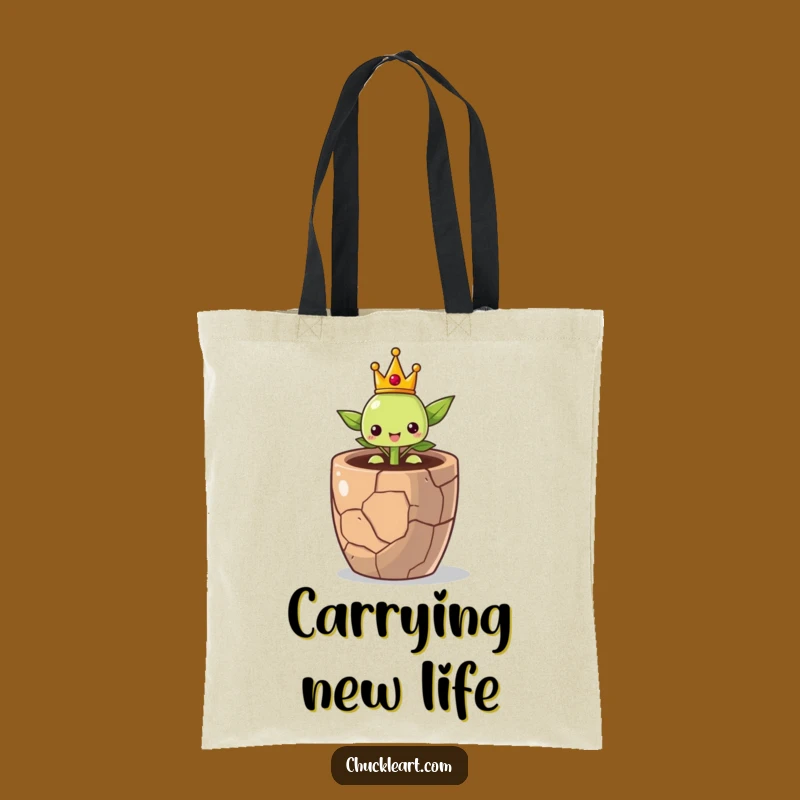Proud Sprout Crown Tote Bag - Carry Your Growth, A Meaningful Funny Gift